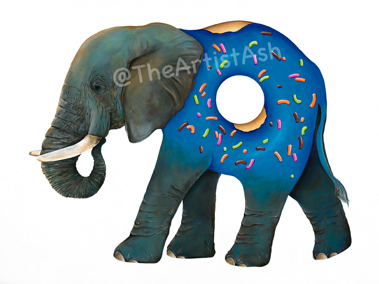 Elephant Donut Print