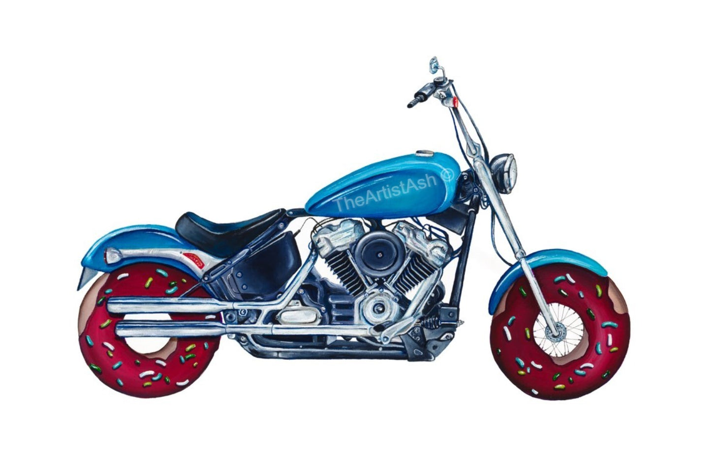 Motorcycle Donut Print