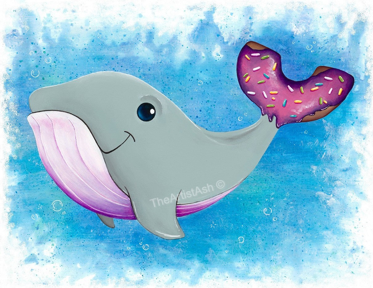 Whale Donut Print