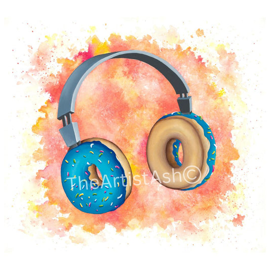 Headphone Donut Print