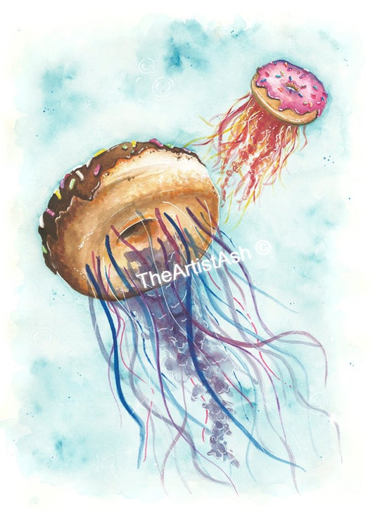 Jellyfish Donut Print