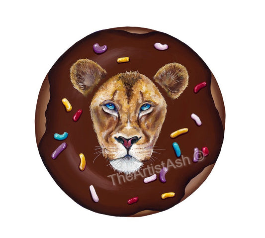 Lion Donut Print