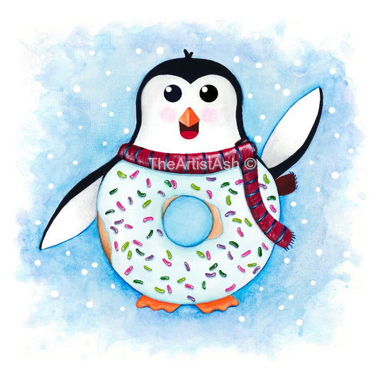 Penguin Donut Print