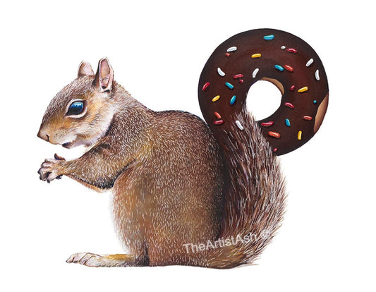 Squirrel Donut Print